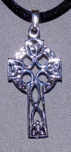 Sterling Silver Celtic Cross with Trinity Knots
