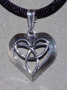 Sterling Silver Celtic Trinity Knot Heart Necklace