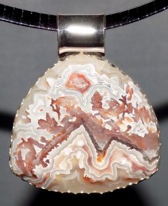 Crazy Lace Agate and Sterling Silver Pendant