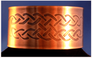 Celtic Copper Cuff Bracelet with Celtic Knot Pattern