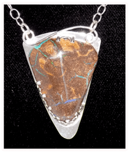 Boulder Opal Pendant in Sterling Silver